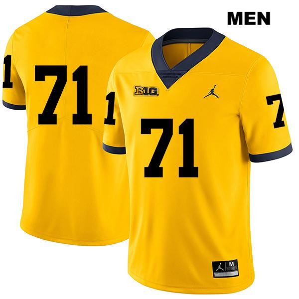 Men's NCAA Michigan Wolverines Andrew Stueber #71 No Name Yellow Jordan Brand Authentic Stitched Legend Football College Jersey IV25M30WJ